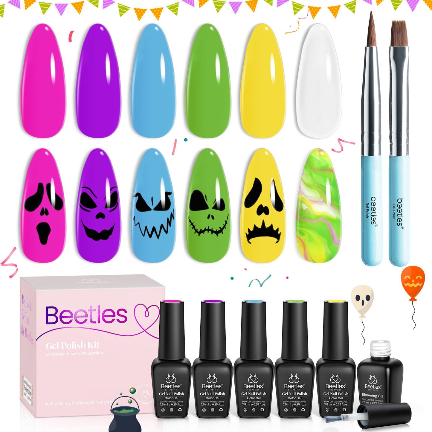 Beetles Jelly Gel Nail Polish Set, 6 Colors Milky White Nude Pink Brown Sheer Gel Polish Kit Nail Concealer Translucent Effect Soak Off Uv French Nail Art Gift for Women Ultimate Monochrome Collection