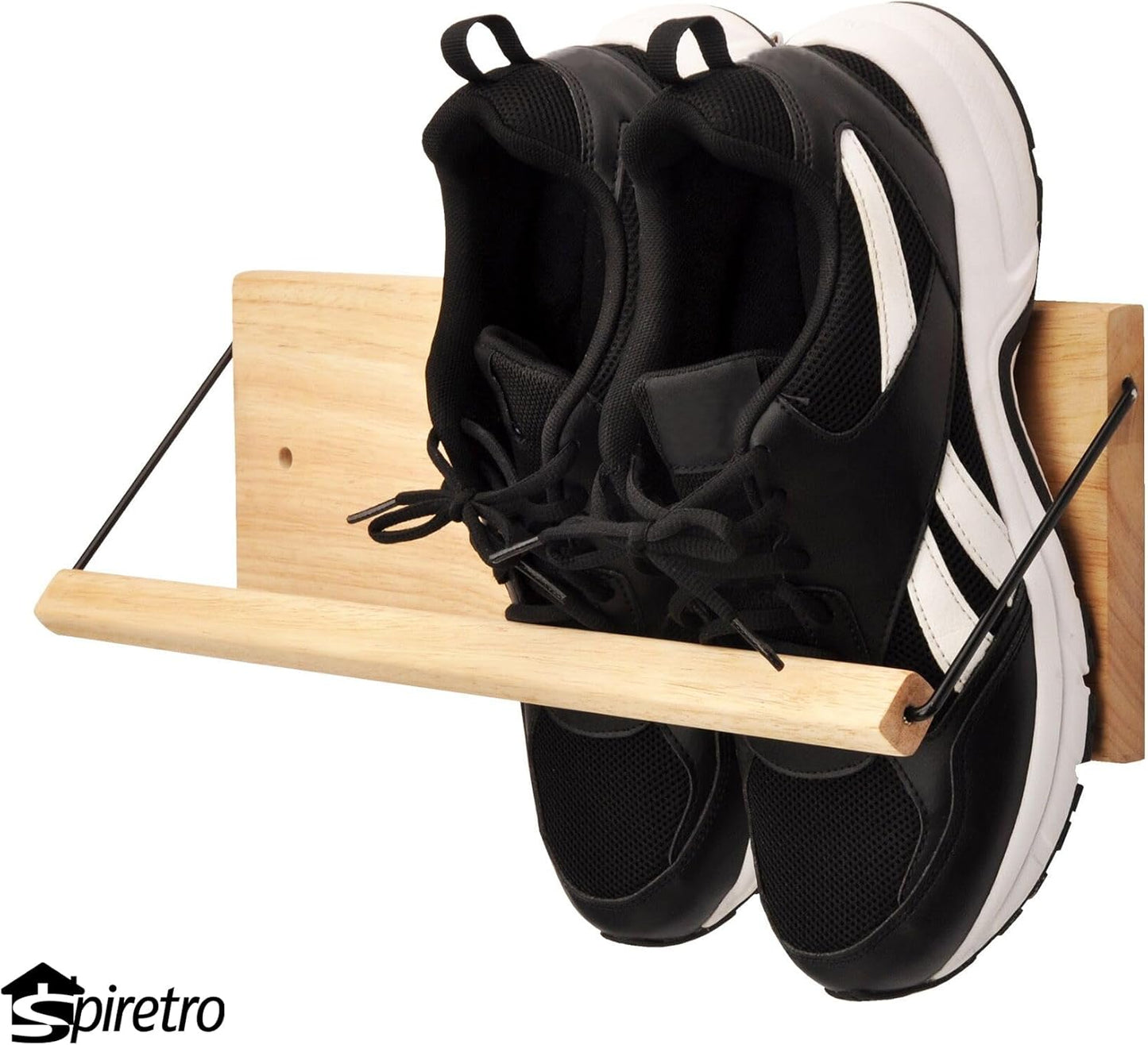 Spiretro Shoe Rack with Dowel, Wall Hanging Shoe Storage, Organize for Sneaker, Slipper, Boots in Entryway, Hallway