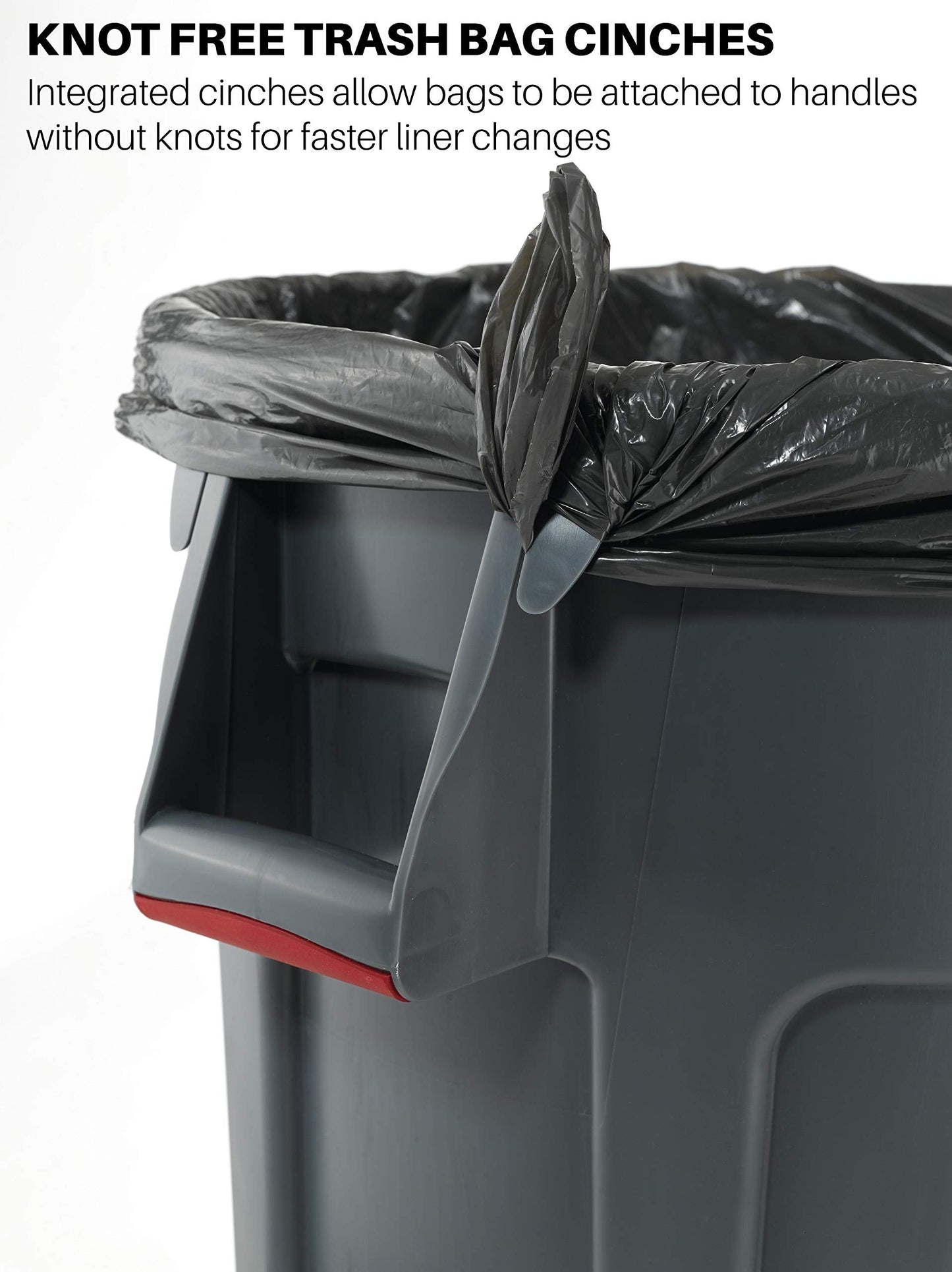 Rubbermaid Commercial Products BRUTE Heavy-Duty Round Trash/Garbage Can, 20-Gallon, Red, Outdoor Waste Container for Landscapers/Construction/Restaurants/Back of House/Offices/Warehouses, Pack of 6