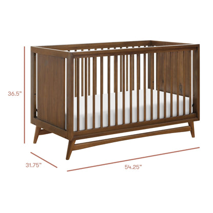 Babyletto Peggy 3-in-1 Convertible Crib with Toddler Bed Conversion Kit in Natural Walnut, Greenguard Gold Certified