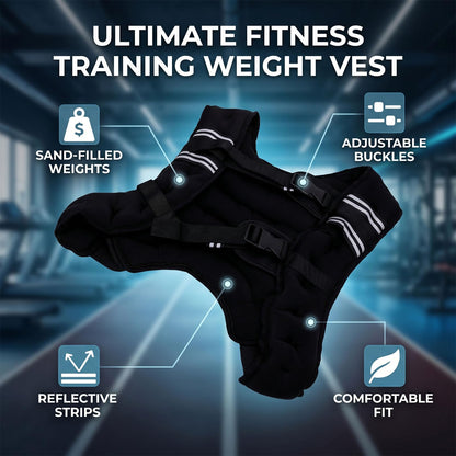 Generic Weighted Vest, Adjustable Neoprene Weight Vest for Men and Women with Reflective Stripe, Strength Training Running Jogging Workout Weightlifting (8KG)