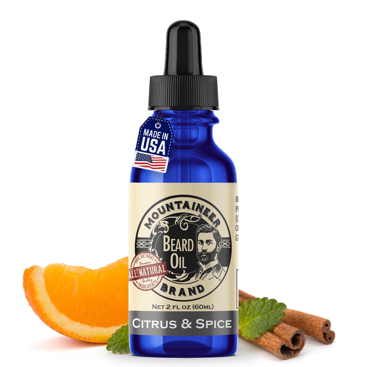 Mountaineer Brand Natural Beard Oil with Lime & Sage Scent | Made in West Virgina | Hydrates, Moisturises, Softens & Conditions for Beard Growth | Treats Dry Itchy Beards for Men | 2oz