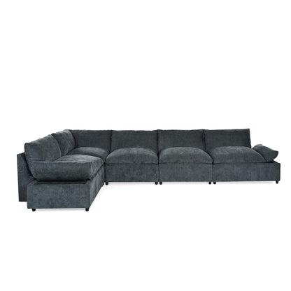 Christopher Knight Home Neora 5 Seater Sectional Sofa, L Shaped Couch, Sleeper Couch with Storage, Modular Sofa Chair, Deep Seating Chaise Lounge Sofa for Living Room Rest Room 115.50" W, Dark Gray