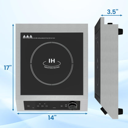 SUNVIVIPRO Commercial Induction Cooktop 1800W, Professional Electric Countertop Burner, 10 Power & 10 Temp Setting, Induction Hot Plate with Timer, Electric Stove with LED Screen, Black