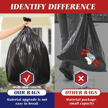 Teivio Large Black Trash Bags - 30-33 Gallon | 40 Count All-Purpose Garbage Liners for Home & Office