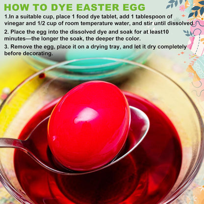 Skiennix Easter Egg Decorating Kit - Non-Toxic Dye Tablets with 89 Stickers & 8 Holders | DIY Craft Set