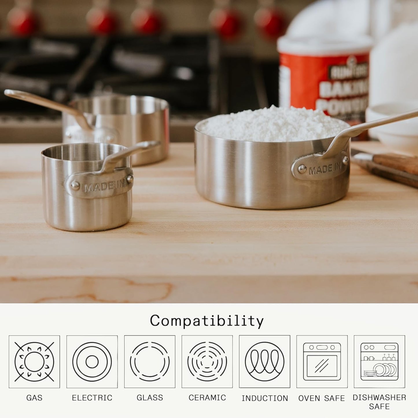 Made In Cookware | Measuring Cup Set | Stainless Steel | Stackable | Dishwasher Safe