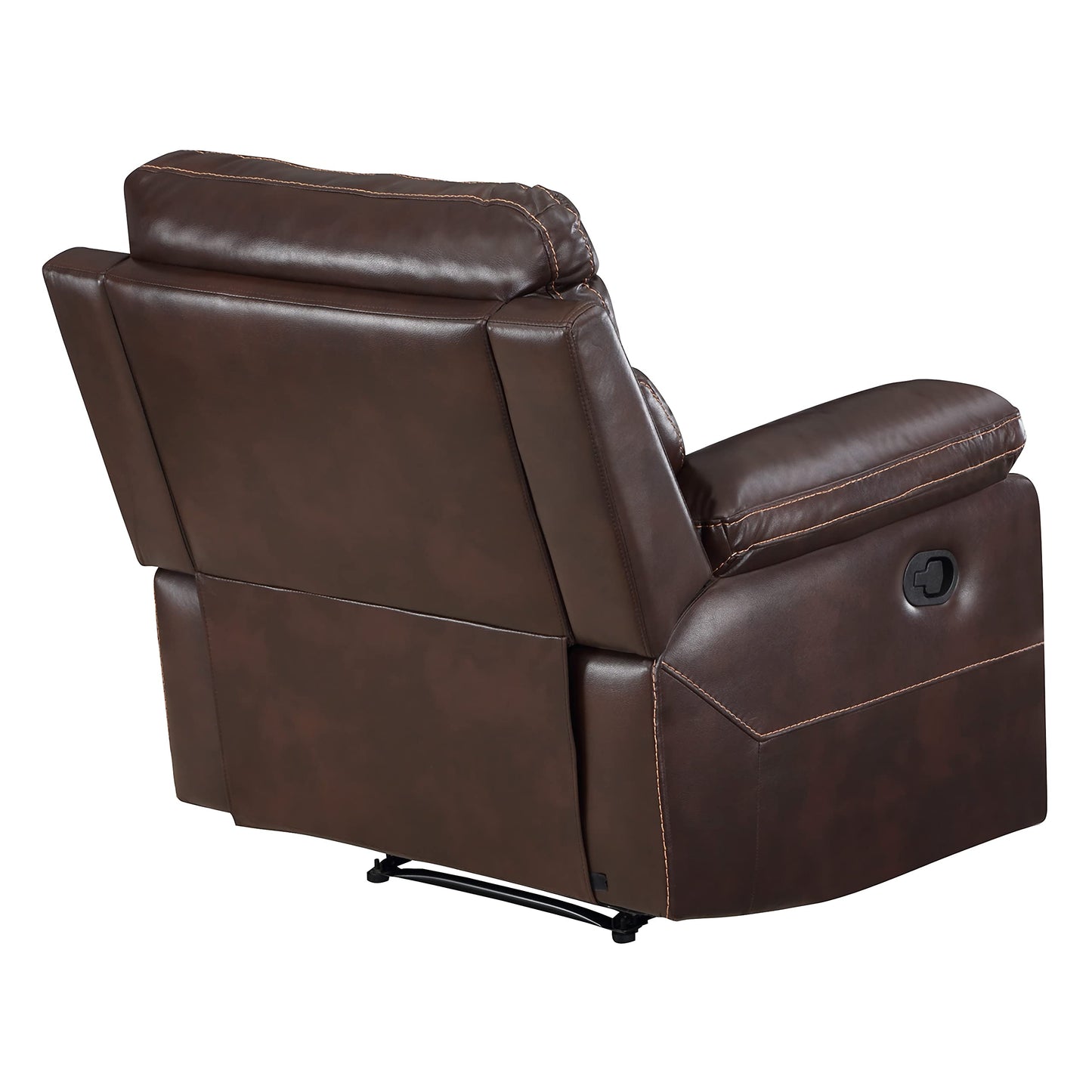OSP Home Furnishings Bryson Ultra Soft Faux Leather Recliner with Premium Plush Padding and Manual Recline, Espresso