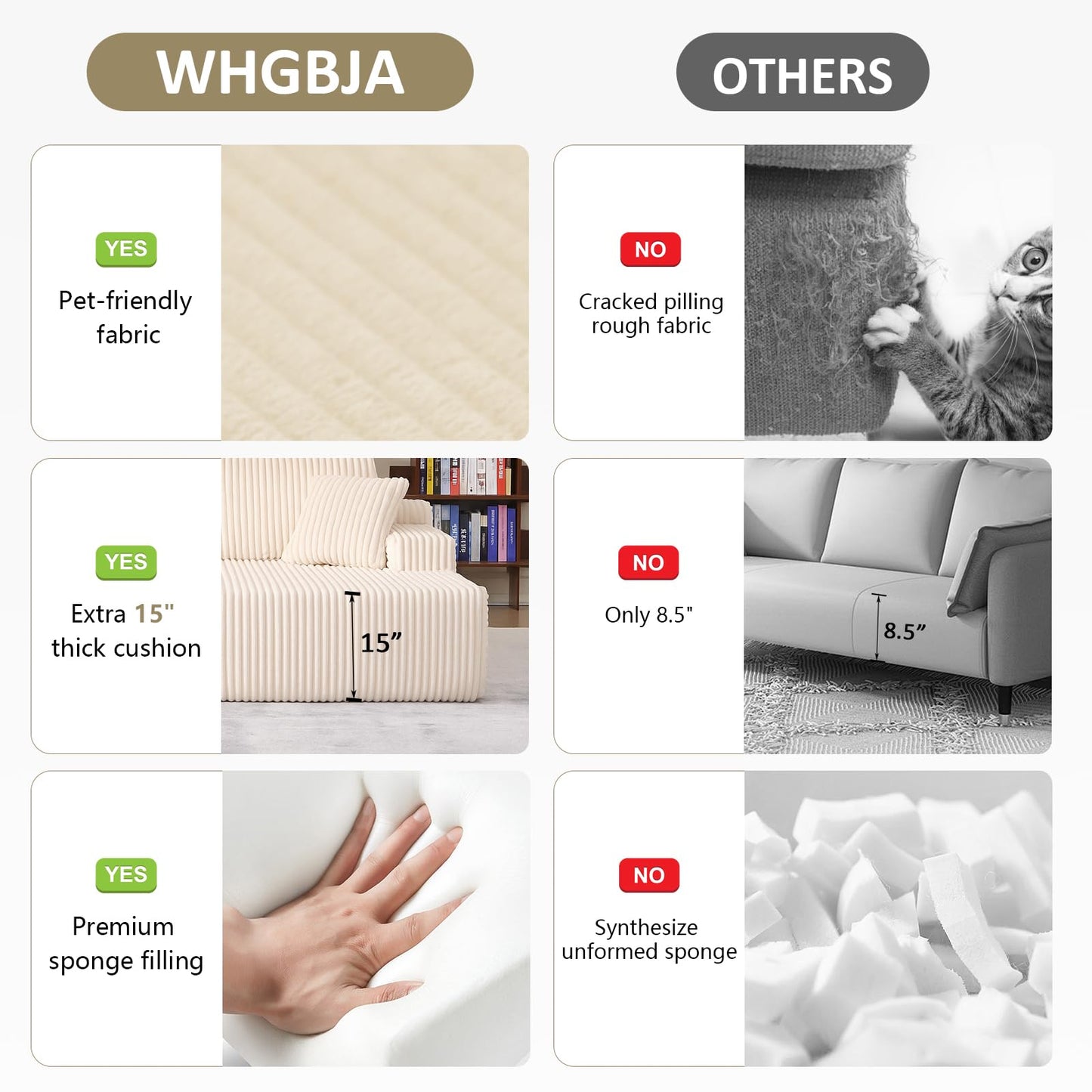 WHGBJA 79'' Convertible Sleeper Sofa Bed, 3-in-1 Foldable Floor Couch with Corduroy Upholstery, No Assembly Loveseat, Light Brown Lounge Mattress for Living Room, Studio, Guest Room (Beige)