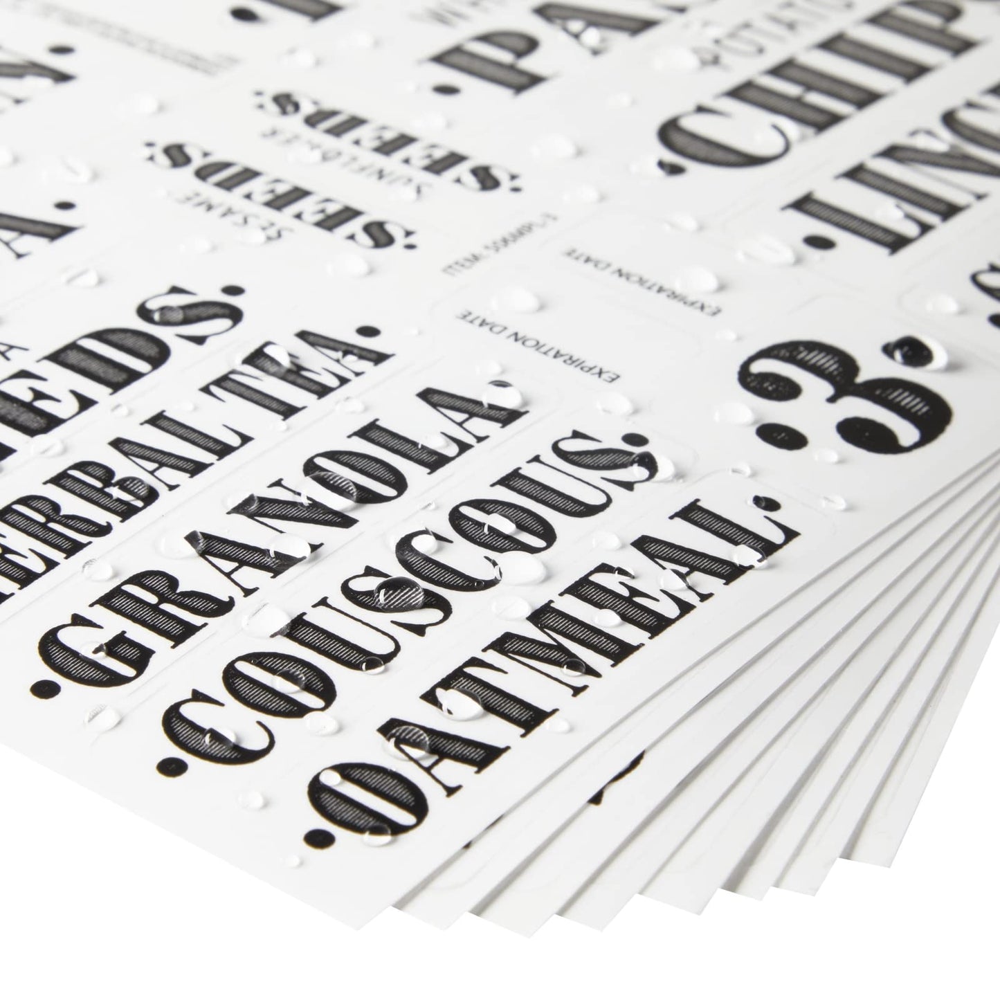 Talented Kitchen Clear Vinyl Pantry Labels for Food Containers - Waterproof & Repositionable for Kitchen Jars - Farmhouse Pantry Organization - Preprinted Baking Labels - Pack of 154, Assorted Sizes