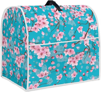 Dust Cover for Kitchen Aid Stand Mixer, Pink Oriental Cherry Cover with Top Handle and Pockets, Fits 4.5-5qt