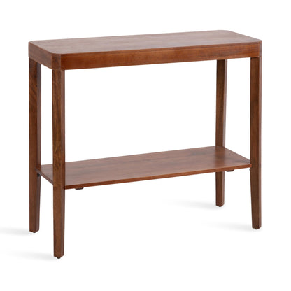 Kate and Laurel Talcott Modern Rectangle Wood Console Table; 36 x 14 x 33; Walnut Brown; Transitional Decorative Two-Tier Entryway Table for Use as a Behind Couch Table or a Bedroom Accent