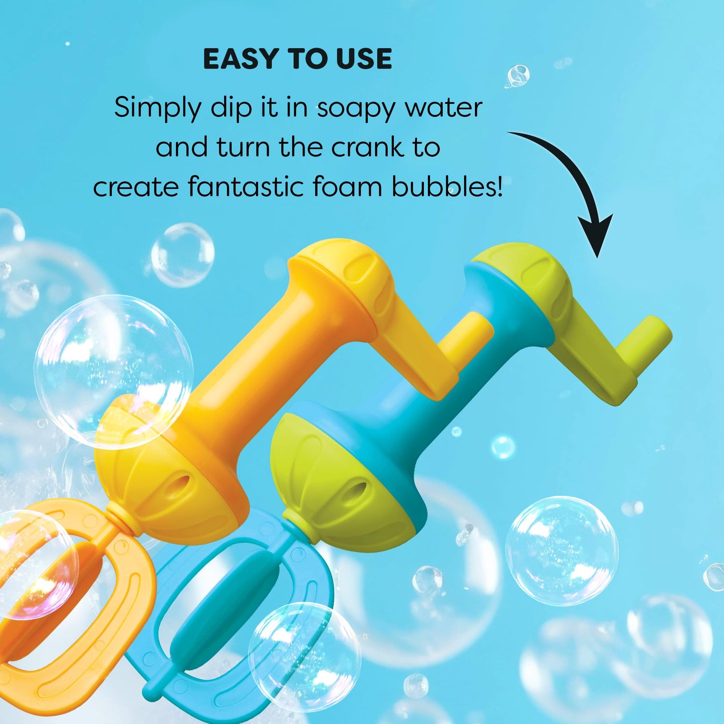 HABA Kids Bubble Bath Whisk 2 Pack - Bath Toys for Sensory Play, Motor Skill Development, Water Play and Bath Time Fun