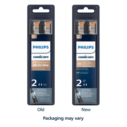 Philips Sonicare A3 All-in-One - Genuine Replacement Electric Toothbrush Heads, White, 4 Pack One Year Supply, HX9094/65
