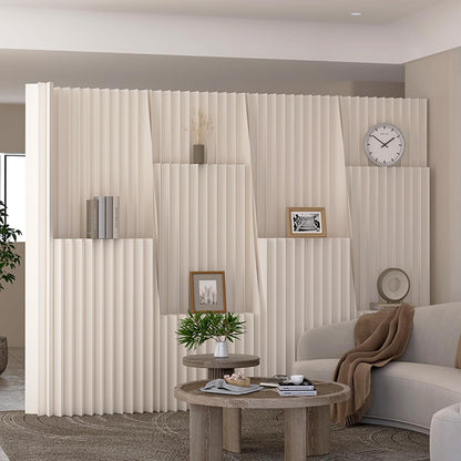 Folding Paper Room Divider, Freestanding Privacy Screen, Adjustable Paper Partition, Decorative Portable Room Separator for Home Office Dorm Indoor Studio