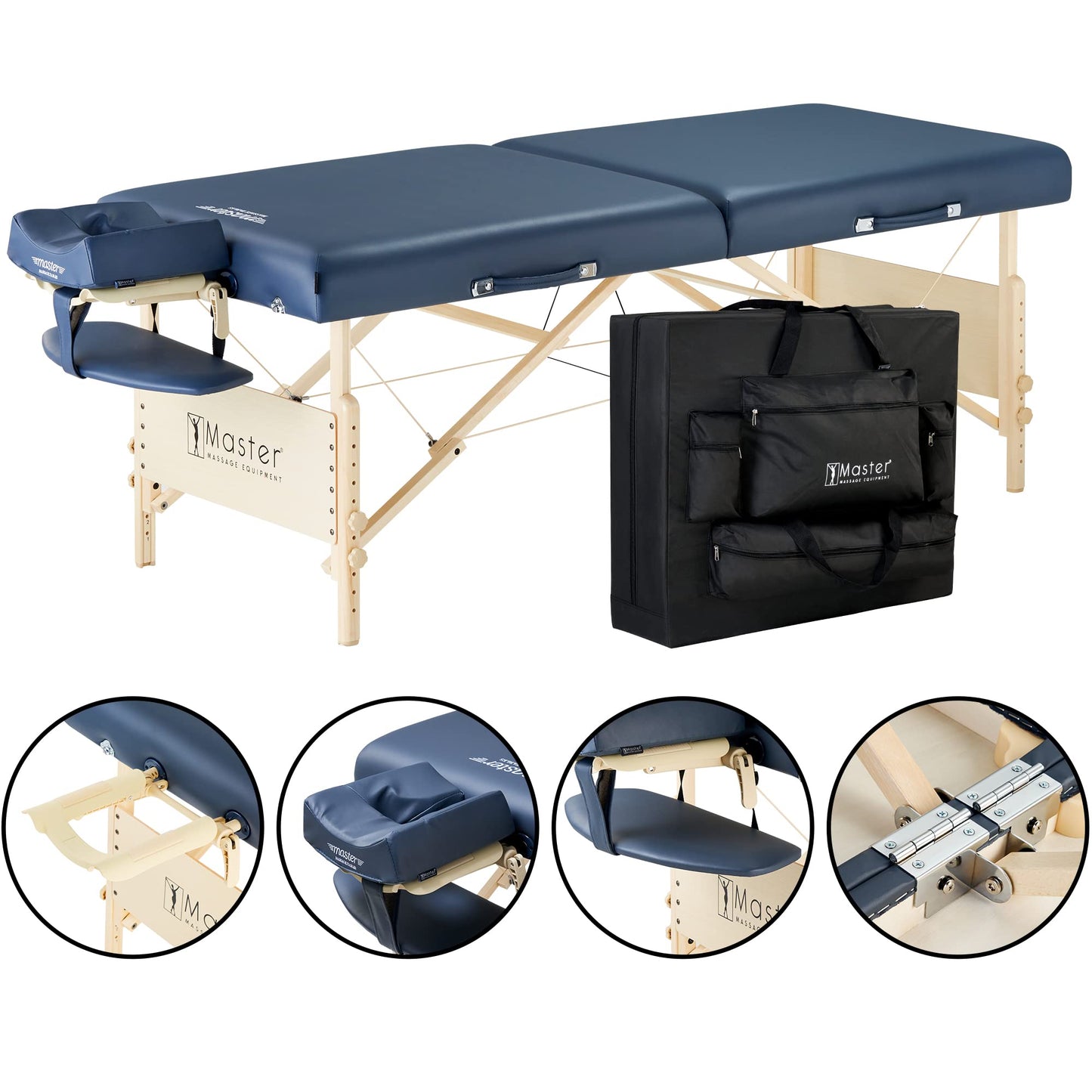 Master Massage 30" Coronado Pro Massage Table in Royal Blue with Ambient Lighting System