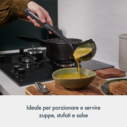 Culinare Soup Ladle with Dual Pouring Spouts & Herb Stripper – Heat-Resistant, Non-Stick Safe Serving Spoon for Soups, Stews & Sauces – Ergonomic Handle, Dishwasher Safe, Easy Storage
