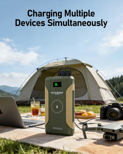 EASYLONGER CPAP Battery Backup Power Supply ES720 PRO, 276.48Wh Battery Pack for AirSense 11, AirSense 10, AirCurve 10/11, AirMini, Philips Dreamstation/ 2, Emergency Batterys for Outdoor Camping
