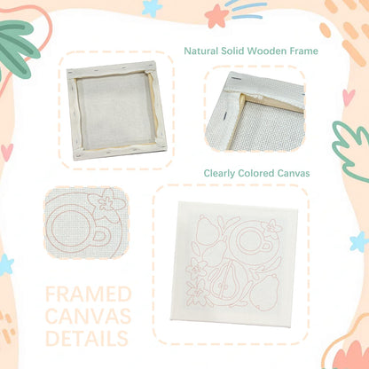 SDOYUNO Punch Needle Kit with Frame for Adults Beginners Kits 9.84 x 9.84 Inch Embroidery Starter Kits Punch Needle Kit with Cat Pattern, Threader, Yarns, Rug Punch, DIY Craft Kits (Beige)