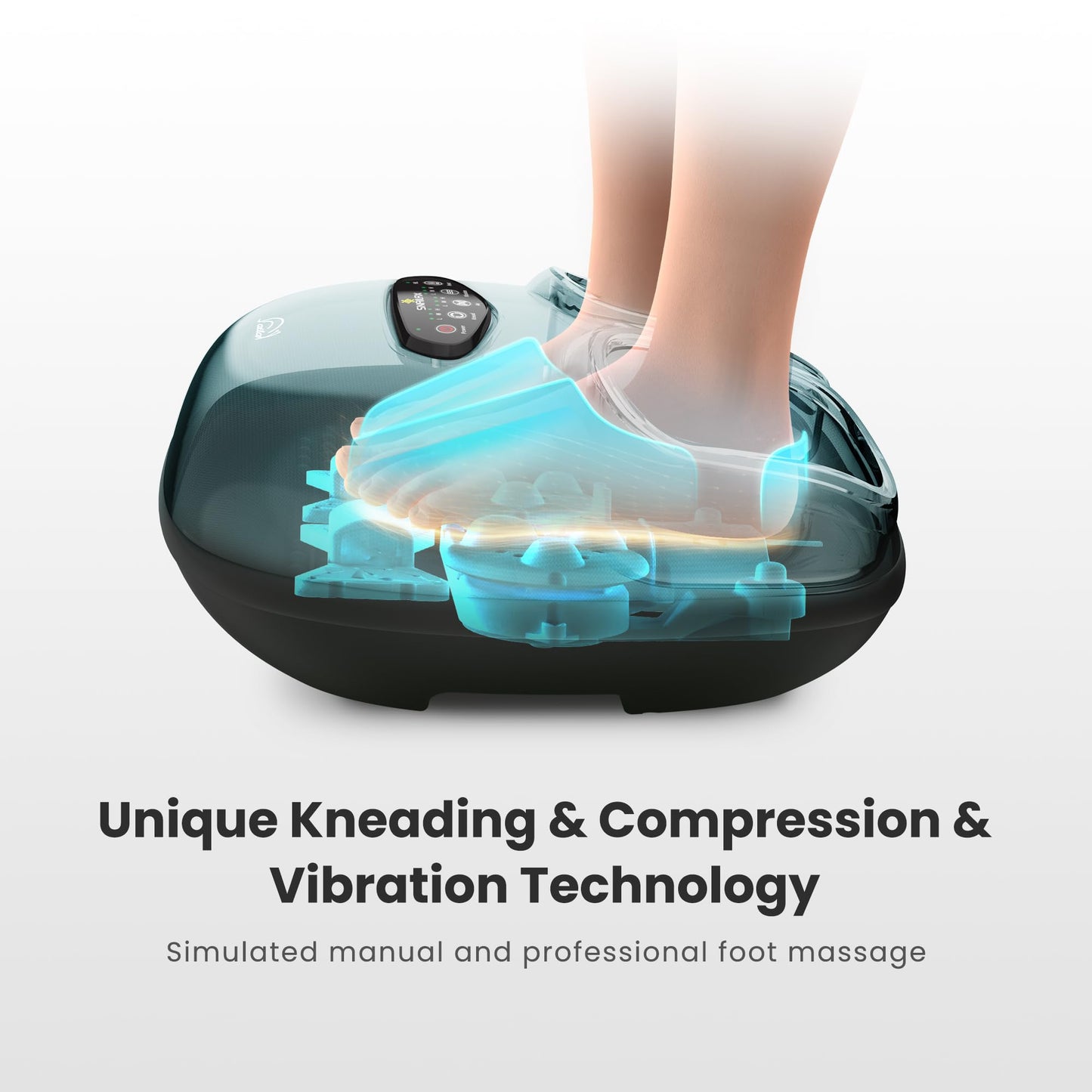 Snailax Shiatsu Foot Massager with Heat, Deep Kneading, Compression, Vibration, Electric Feet Massage Machine for Plantar Fasciitis,Neuropathy,Foot Warmer,Remote Control,Size 13,Gifts