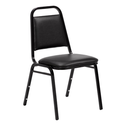 Norwood Commercial Furniture NCFSC1BLBLV 150 Series Stack Chair, Black Vinyl (Pack of 4)