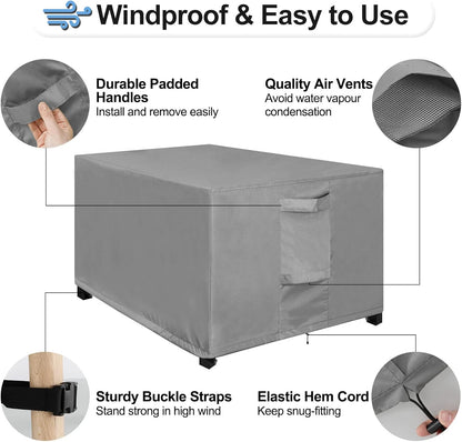 48L 25W 18H Inch, OutdoorLines Outdoor Waterproof Patio Ottoman Covers - Rectangle UV-Proof Patio Side Table Cover