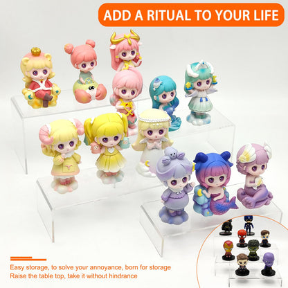 Cerpourt 8 Pcs Acrylic Display Risers(8.5",8",7.5",7") ,Clear Product Stand,Cupcakes Holder Dessert Display Transparent Showcase Stands, Candy Bar Risers, Acrylic Lifts Display for Figures