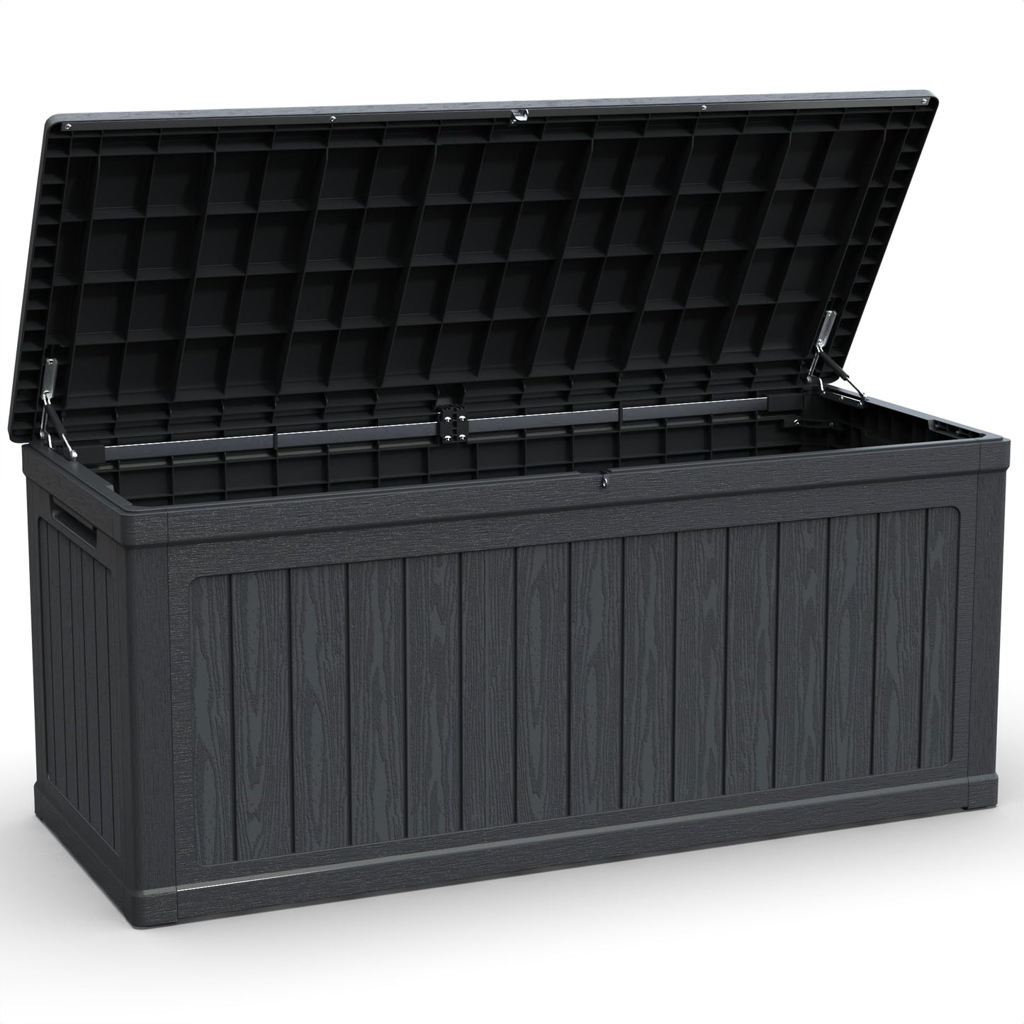 BLUECC Outdoor Deck Box Waterproof, Extra Large Plastic Patio Storage Cabinet with Lockable Black 68"*32"*34"