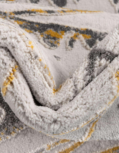 Unique Loom Finsbury Collection Area Rug - Anne (7' 10" x 10' Rectangle, Yellow and Gray/ Ivory)