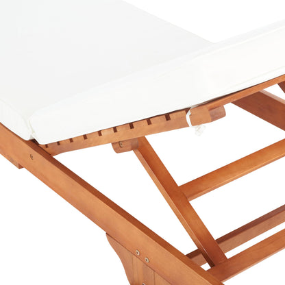 SAFAVIEH Outdoor Collection Newport Natural/ Beige Cushion Built-in Side Table Adjustable Chaise Lounge Chair