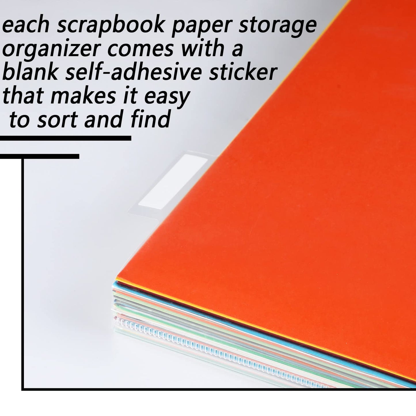 40 Set 12 x 12 Scrapbook Paper Storage Organizer Clear Top Loading Files Plastic Holder with Customizable Tabs for Holding Vinyl Paper Scrapbook Photos