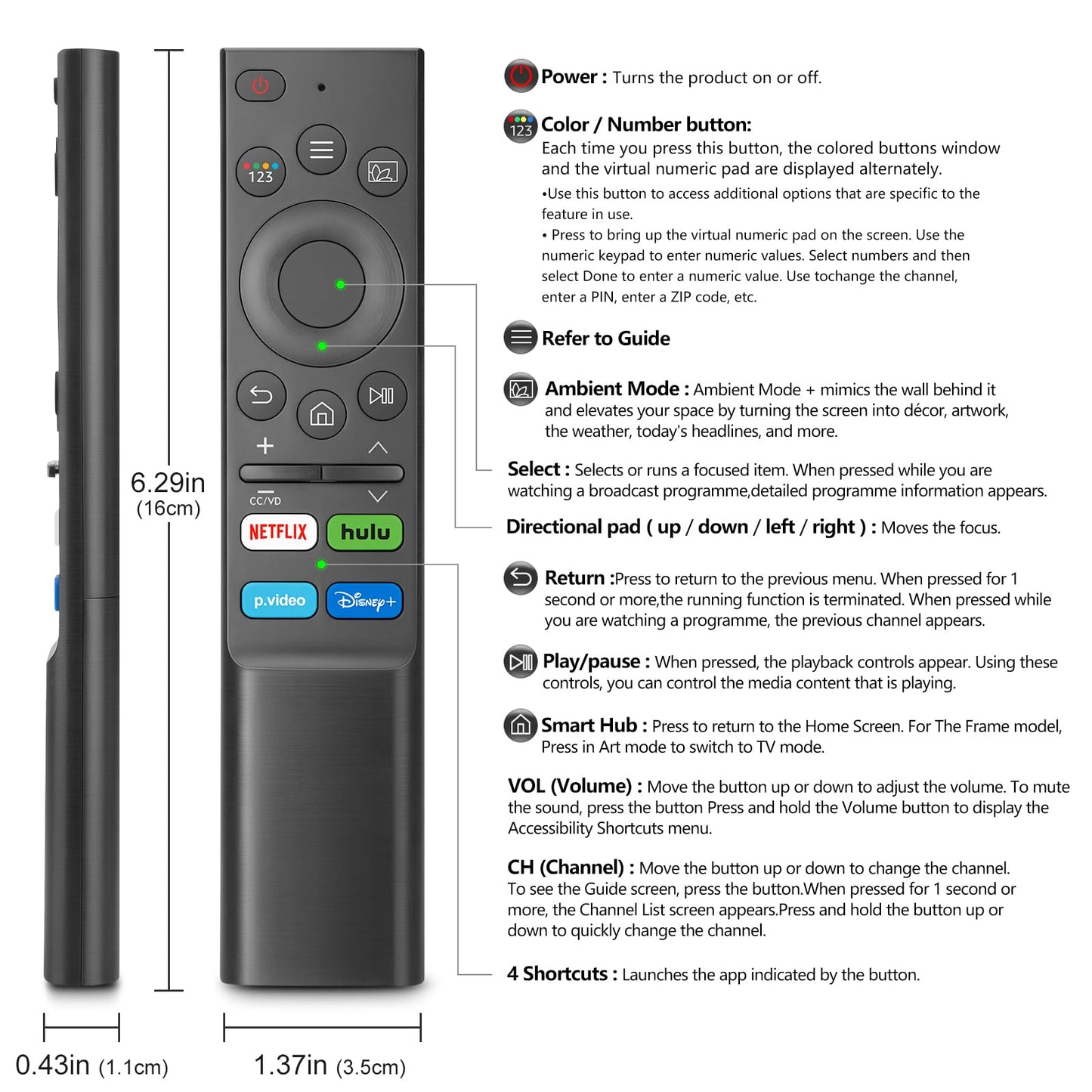 Voice Remote Control Replacement for Hisense Smart Google TV，Compatible with Hisense QLED UHD Mini-LED ULED Google TVs