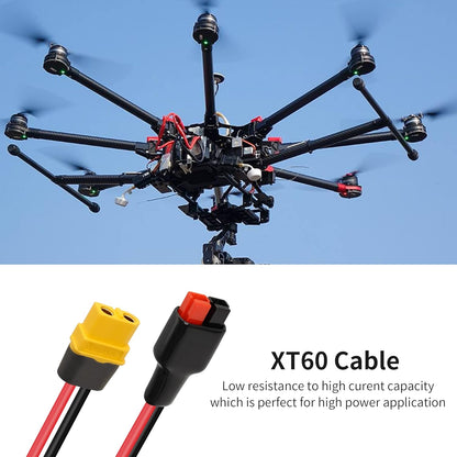YACSEJAO 12AWG XT60 to Solar Panel Connector 1M XT60 Female to 45A Connector Extension Cable for Outdoor Power Bank