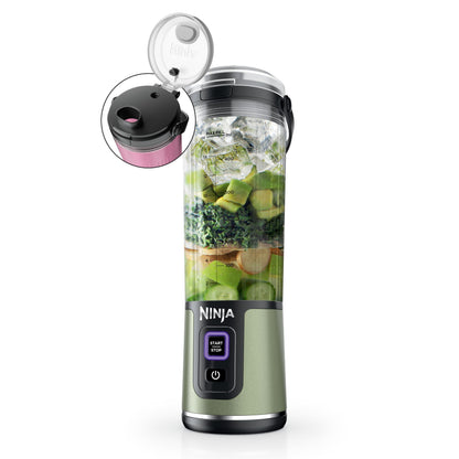 Ninja BC151BK Blast Portable Blender, Cordless, 18oz. Vessel, Personal Blender-for Shakes & Smoothies, BPA Free, Leakproof-Lid & Sip Spout, USB-C Rechargeable, Dishwasher Safe Parts, Black