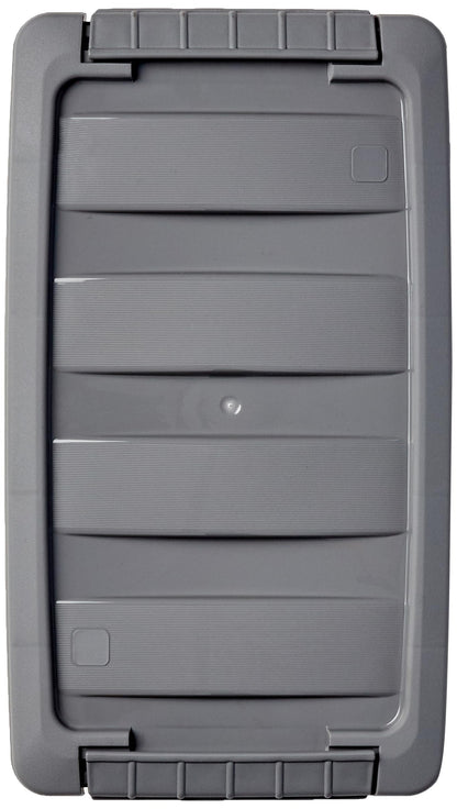 Amazon Basics Plastic Storage Containers with Secure Latching Lids, Stackable Organization Bins for Organizing, Clear/Grey, 5 Quart, Set of 10