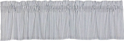 VHC Brands Sawyer Mill Blue Valance Curtain Lined Stripe for Kitchen or Dining Room Windows 16x72