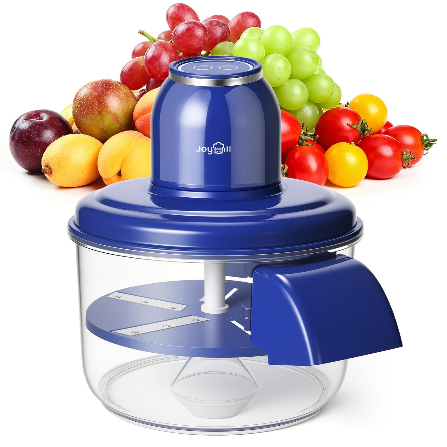 JOYHILL Electric Grape Peeling Machine, Automatic Fruit and Garlic Peeler for Grape Tomato Cherry, 50W Motor with Stainless Steel Blades, Rechargeable Cordless Kitchen Peeling Tool (Blue-1PC)