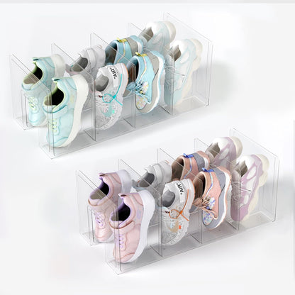 2 Pack Closet/Entryway, Acrylic Kids Shoe Rack - Clear Shoe Organizer for Toddlers & Children, Space-Saving Nursery