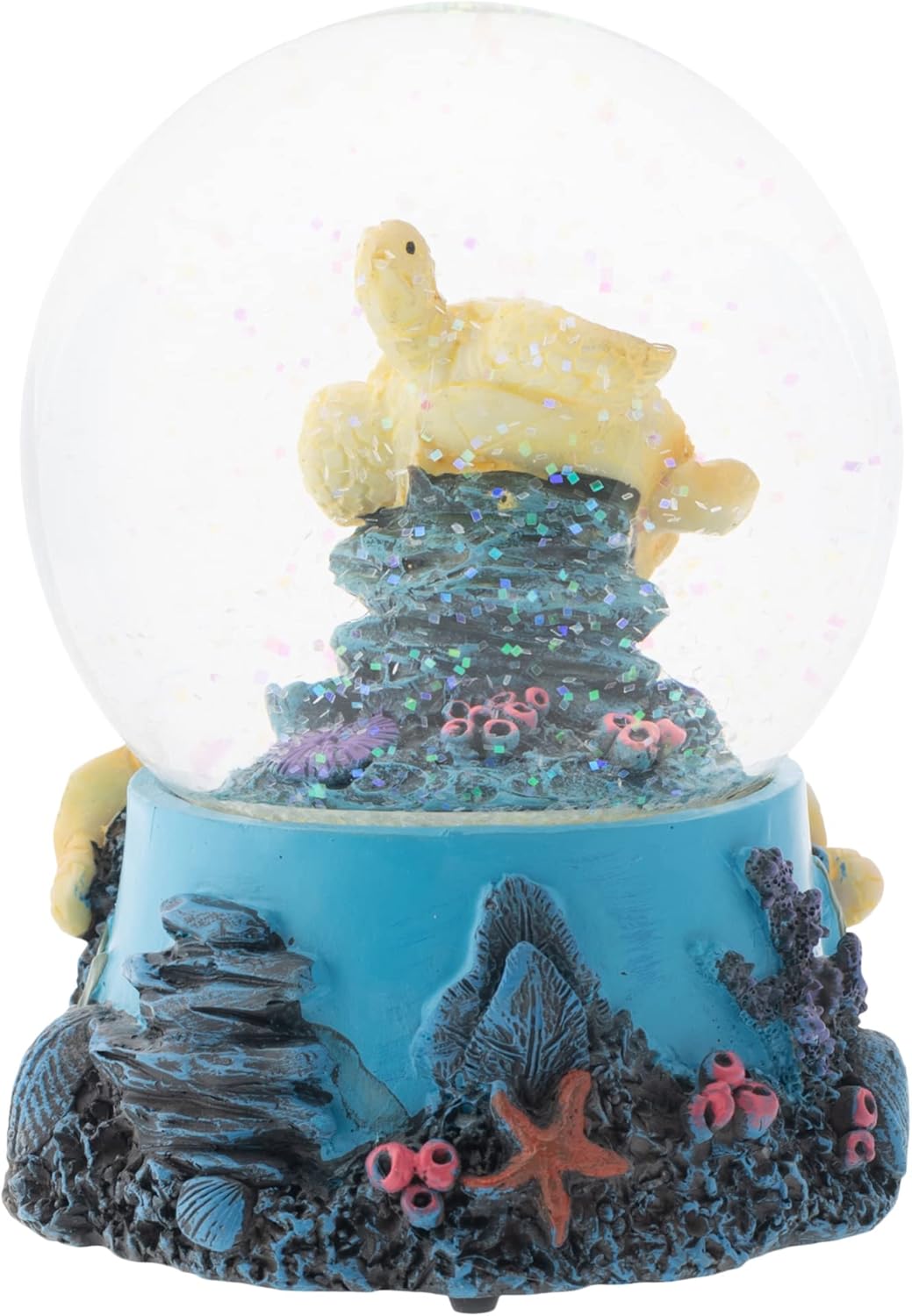 Elanze Designs Coral Reef Sea Turtles 100MM Wind Up Musical Glitter Water Snow Globe Decoration