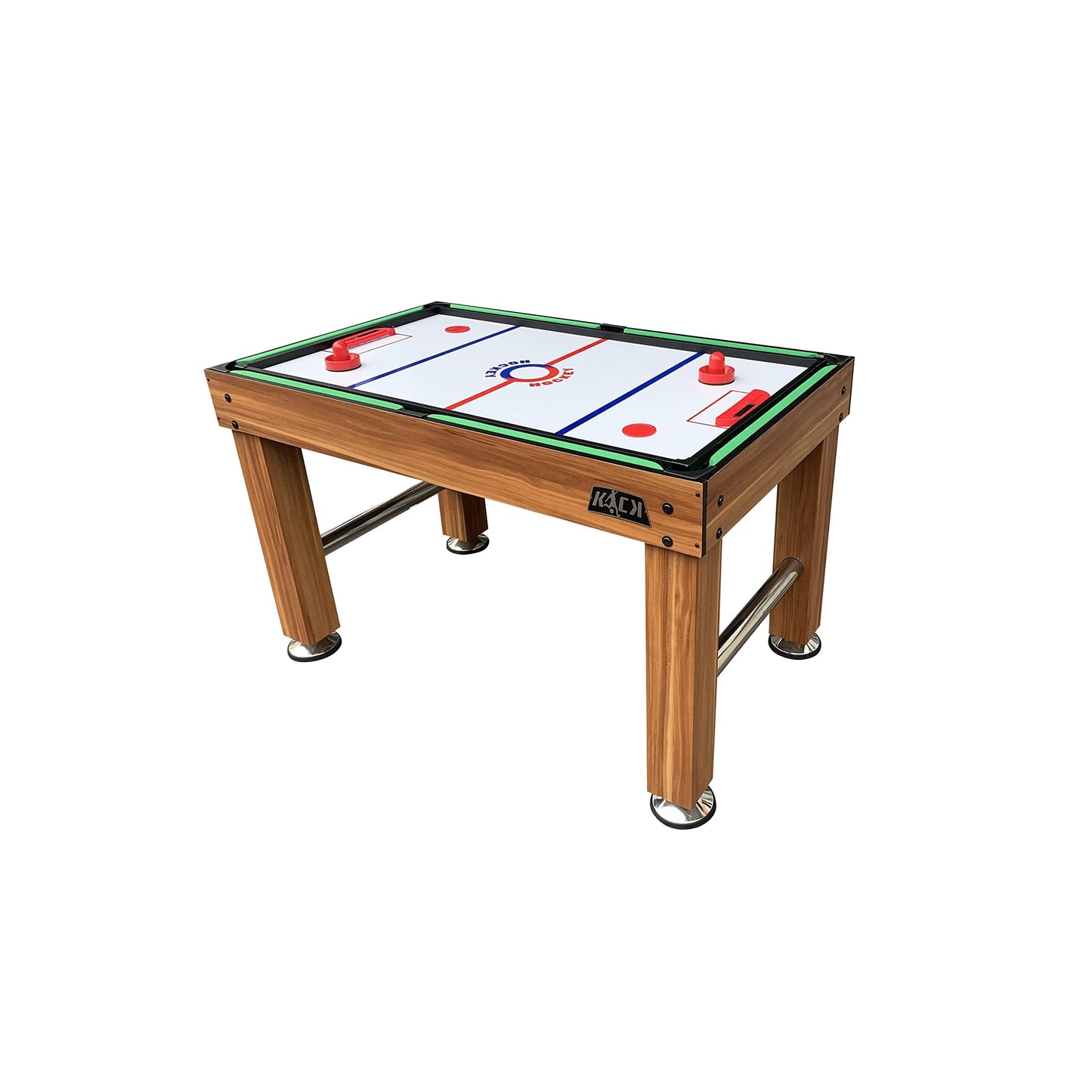 KICK Pentacle 55" 5-in-1 Multi Game Table (Brown) – Foosball, Billiards/Pool, Push Hockey, Shuffleboard & Bowling