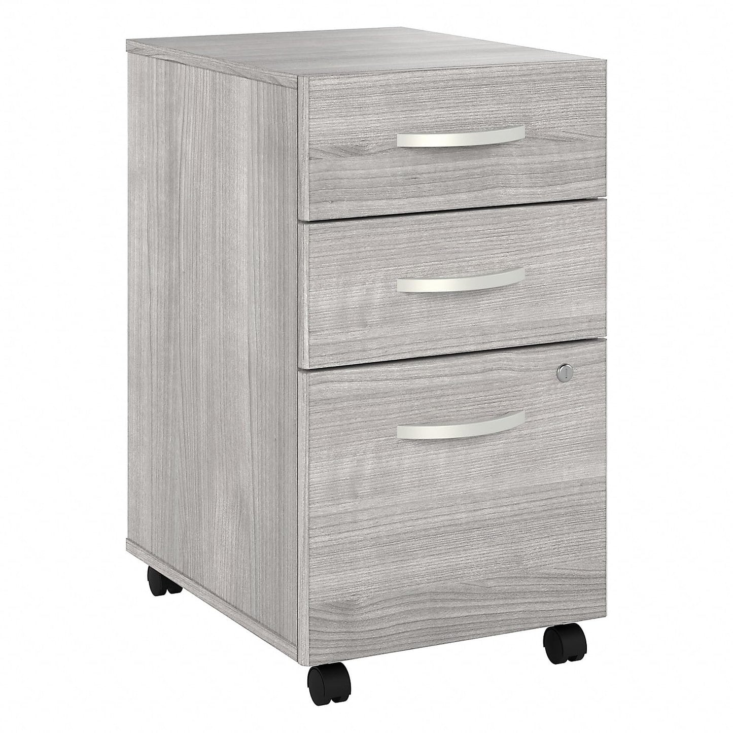 Bush Business Furniture Hustle Office Storage Cabinet with Wheels in Natural Elm, Mobile Organization Unit for Home and Professional Workspace