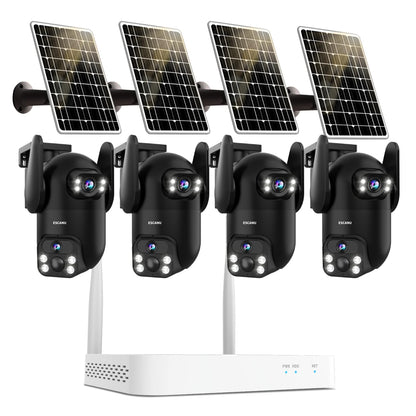 Wireless Home Security Cameras System,Solar Power PTZ Outdoor Cameras,Motion Detection,Night Vision,Water-Proof,2-Way Audio,No Subscription Fee,Cloud/SD Card Storage