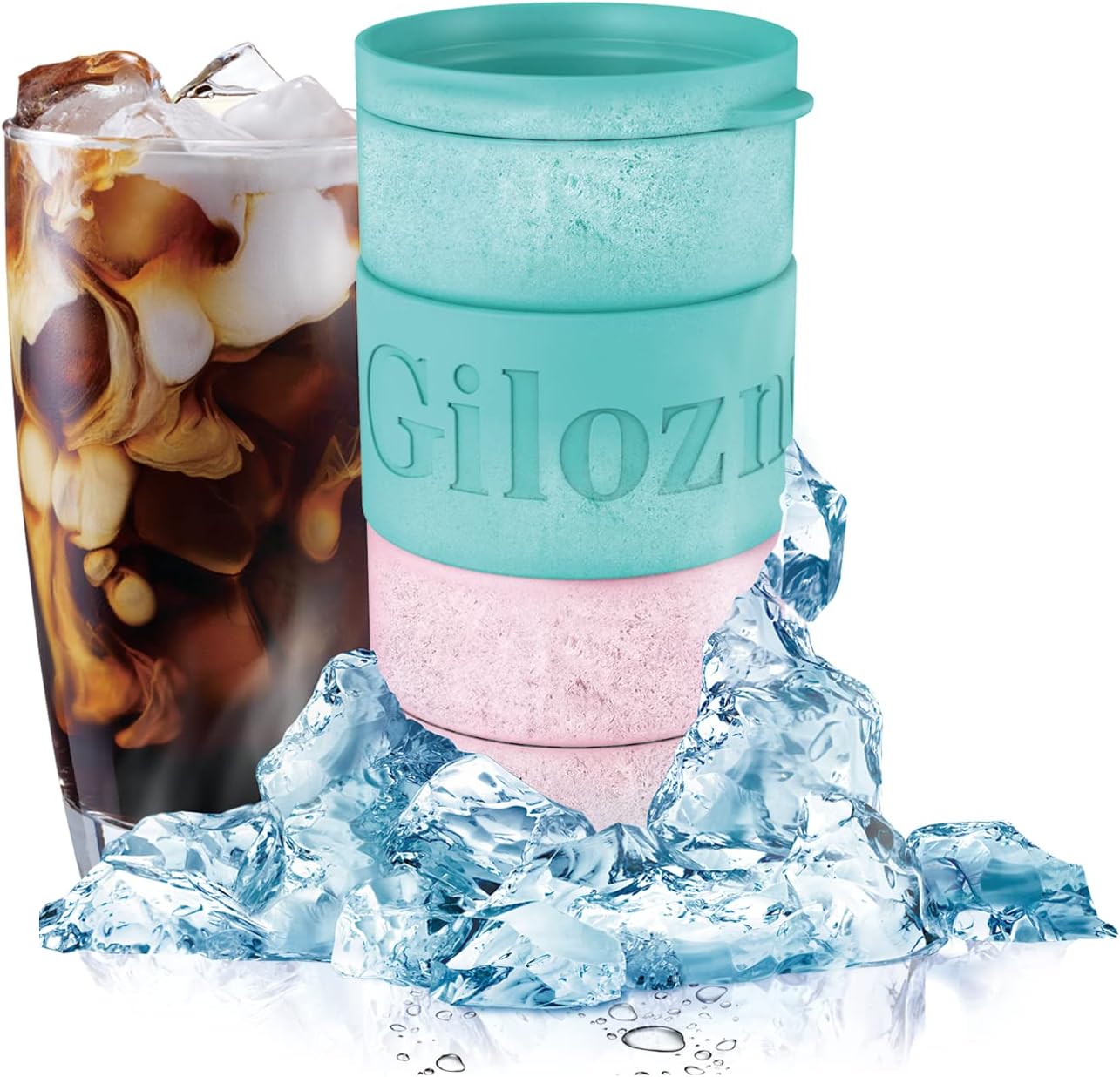 Gilozny 14 oz Cooling Freeze Beverage Cup, Coffee/Beer Rapid Cooler Freezer Double Wall Insulated Stainless Steel