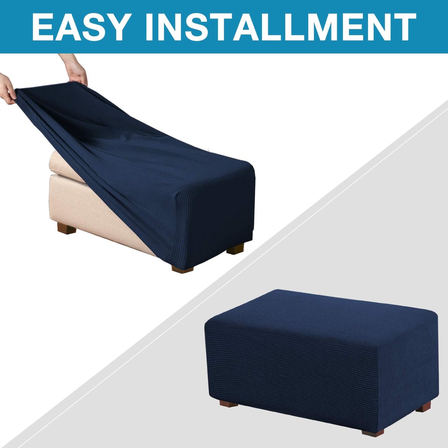 Flamingo P Ottoman Slipcovers Stretch Rectangle Folding Storage Covers Removable Footstool Protect Footrest Covers