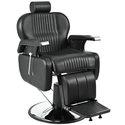Merax Heavy Duty Reclining Barber Chair, All Purpose Hydraulic Recline Styling 360° Swivel & Height Adjustable, for Barber Shop Beauty Salon Spa Equipment