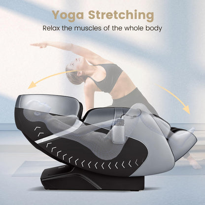Giantex Full Body Massage Chair - Zero Gravity Shiatsu Massage Recliner with SL Track, Voice Control, Heat, Foot Roller, Thai Yoga Stretch, Airbags, 12 Auto Modes, 5 Manual Modes, Free Indoor Delivery
