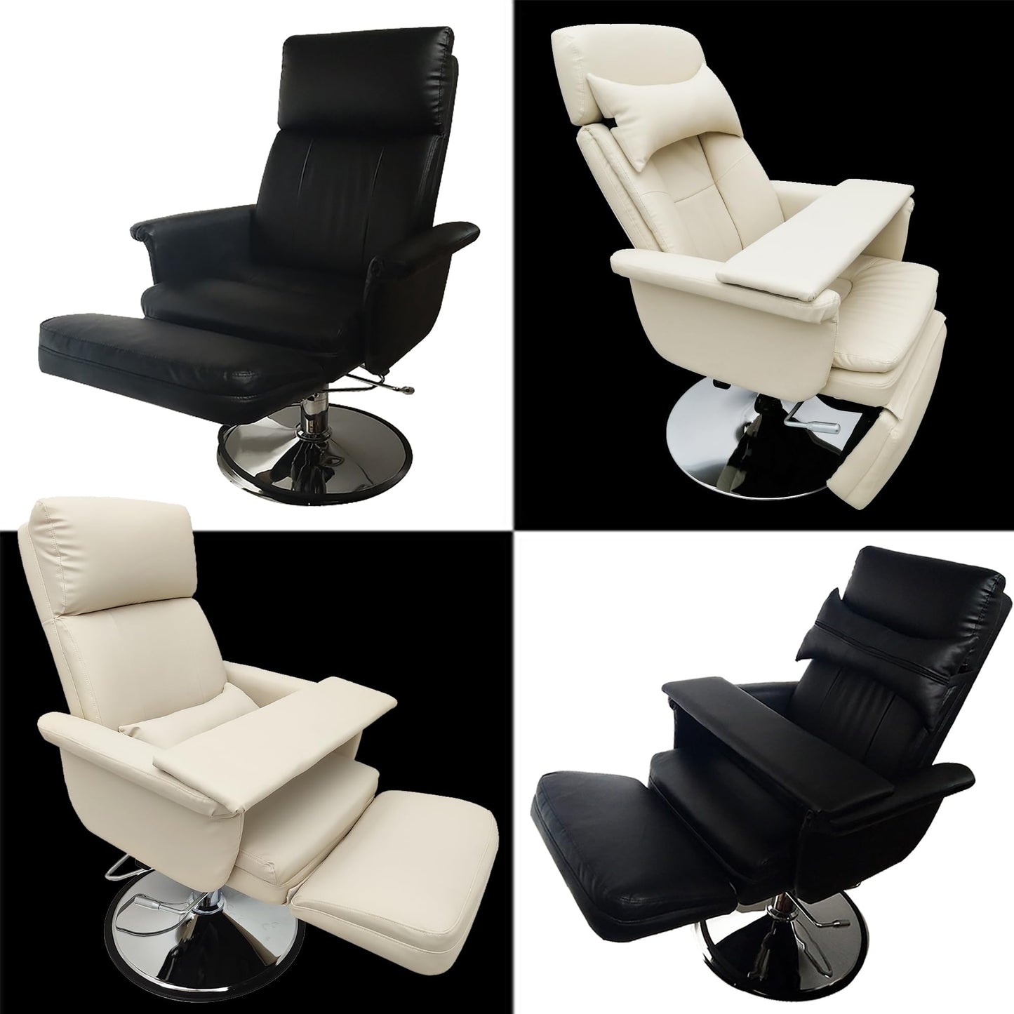 INTSUPERMAI Facial Beauty Salon Chair, 360° Rotation Angle, Max Load 440lbs, Hydraulics Tattoo Chair, Sitting and Reclining, White