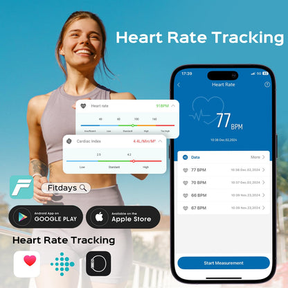 Lepulse Smart Scale for Body Weight, Digital Bathroom Weight Scale with BMI Muscle Mass 20 Body Composition Metrics, Large Display Body Fat Scales, Heart Rate, Accurate Bluetooth Weighing with App