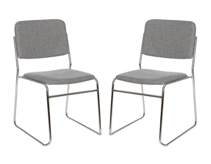 OEF Furnishings OEF8652/2 Commercial-Grade Fabric Padded Stack Chair (Classic Gray, 2-Pack)