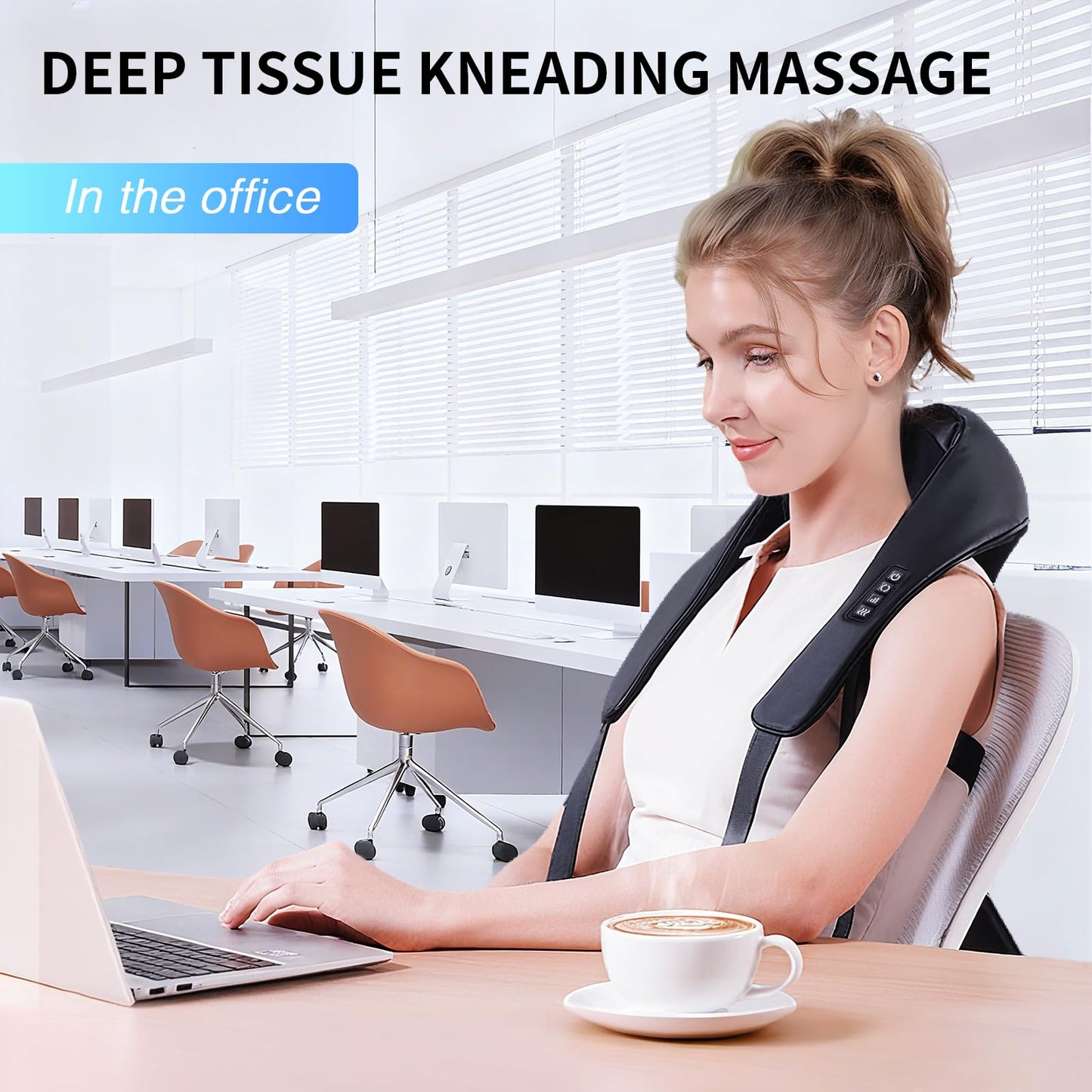 TISSCARE Shiatsu Neck Massager for Pain Relief Deep Tissue, Back Massager with Heat, 3D Kneading Electric Massager for Shoulder, Leg, Plug-in for Home, Office, Car, Ideal Gift for Women Men Mom Dad